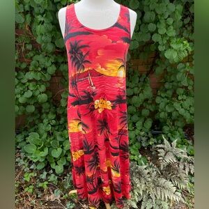 tropical maxi dress